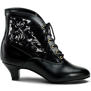 Bottines en dentelle noire petit talon