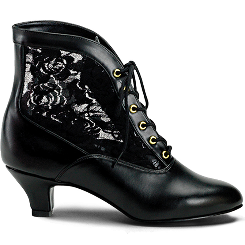 Bottines en dentelle noire petit talon - Pointure : 36 - Funtasma - Modalova