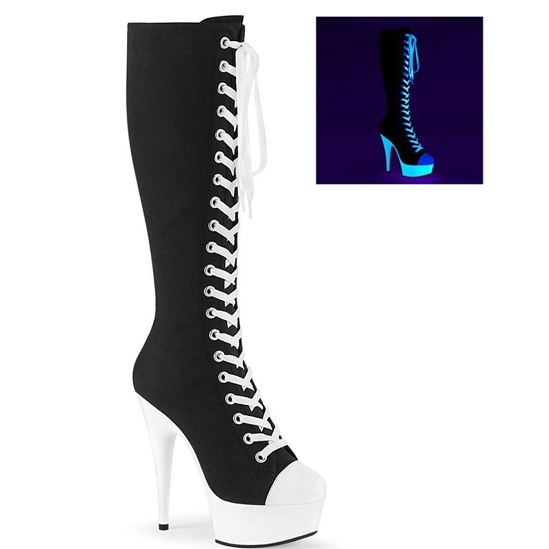 Botte plateforme UV noire et blanche - Pointure : 42 - Pleaser - Modalova