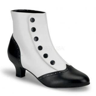 Bottine noire et blanche petit talon