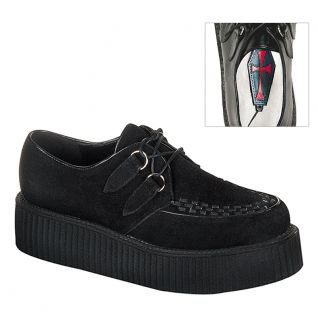Chaussure gothique croute de cuir noir creeper-402s