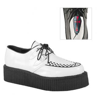 Chaussures blanches à lacet Unisex Creepers Vegan