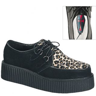 Chaussure gothique homme coloris noir et léopard creeper-400
