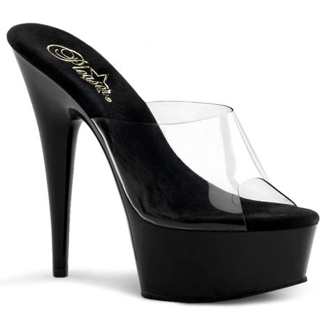 Mule noire et transparente  DELIGHT-601