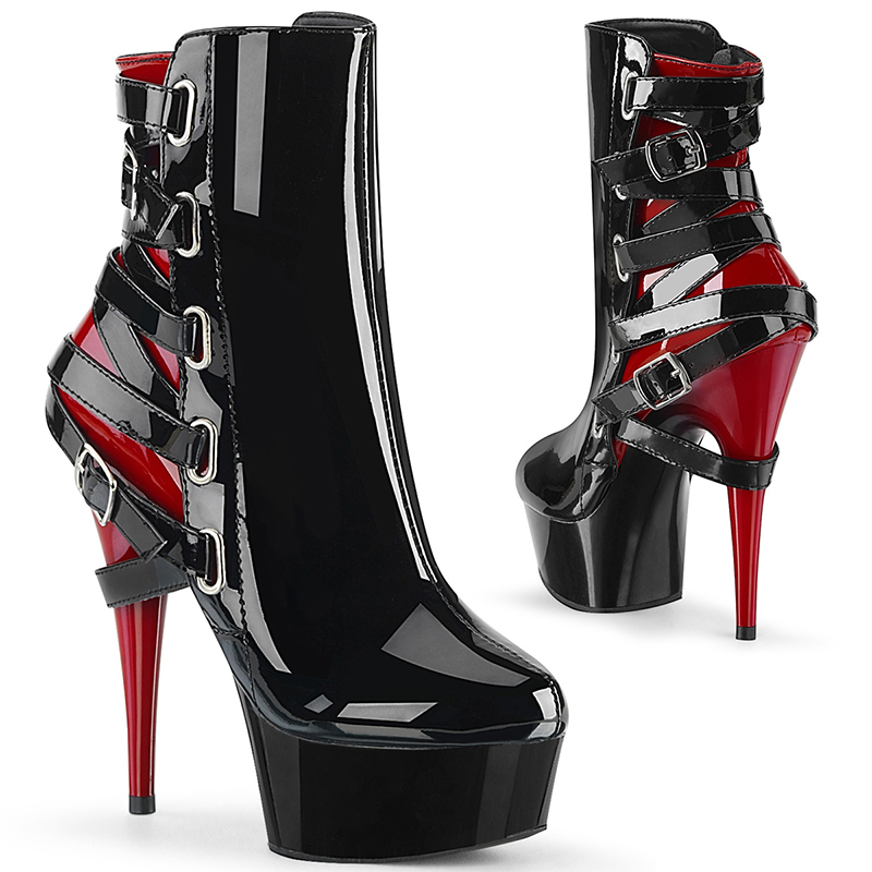 Bottines noires et rouge delight - Pointure : 41 - Pleaser - Modalova