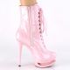 Bottines femmes double plateforme rose