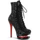 Bottines noires et rouge paillettes plateforme