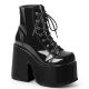 Bottines noires compensées talon large
