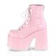 Bottines rose bombon compensées talon large