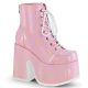 Bottines rose compensées talon large