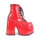 Bottines compensées rouge talon large