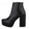 Bottines noires talon large