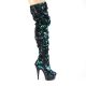 Cuissardes spectacles vert paillettes