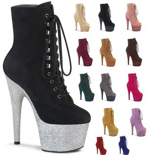 Bottines paillettes et microfibre plateau