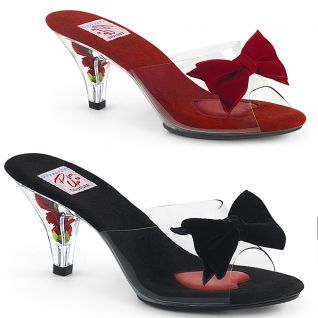 Mules rouge ou noir à flot style pinup