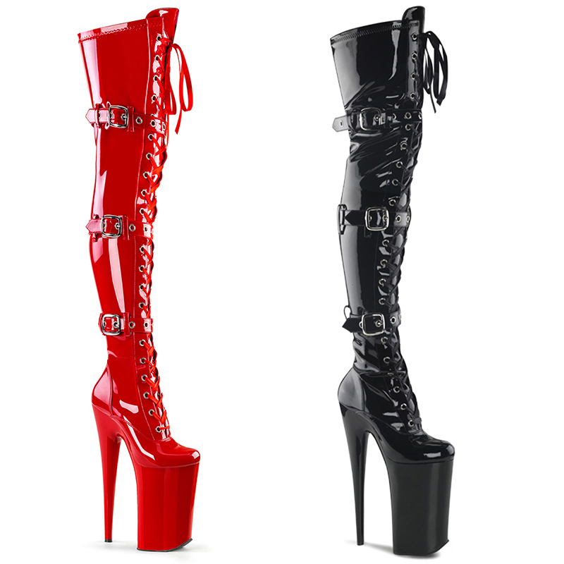 Cuissardes haute plateforme - Pointure : 42 - Couleur : Rouge - Pleaser - Modalova