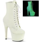 Bottines blanches imitation cuir