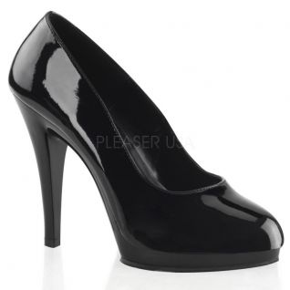 Escarpins noir vernis bout rondi