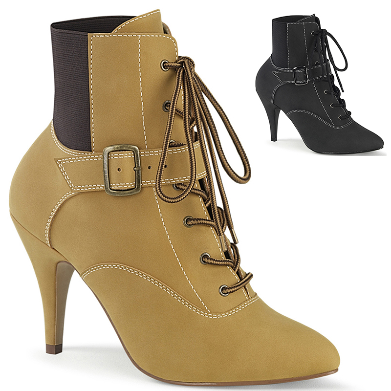 Bottines en nubuck caramel ou noire - Pointure : 46 - Couleur : Caramel - Pleaser Pink Label - Modalova