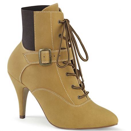 Bottines en nubuck caramel