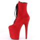 Bottines microfibre plateau rouge