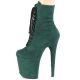 Bottines microfibre plateau verte