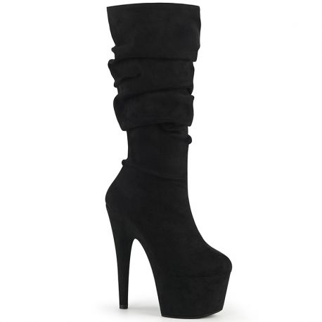 ottes plateforme noir mat Pleaser, vue de face
