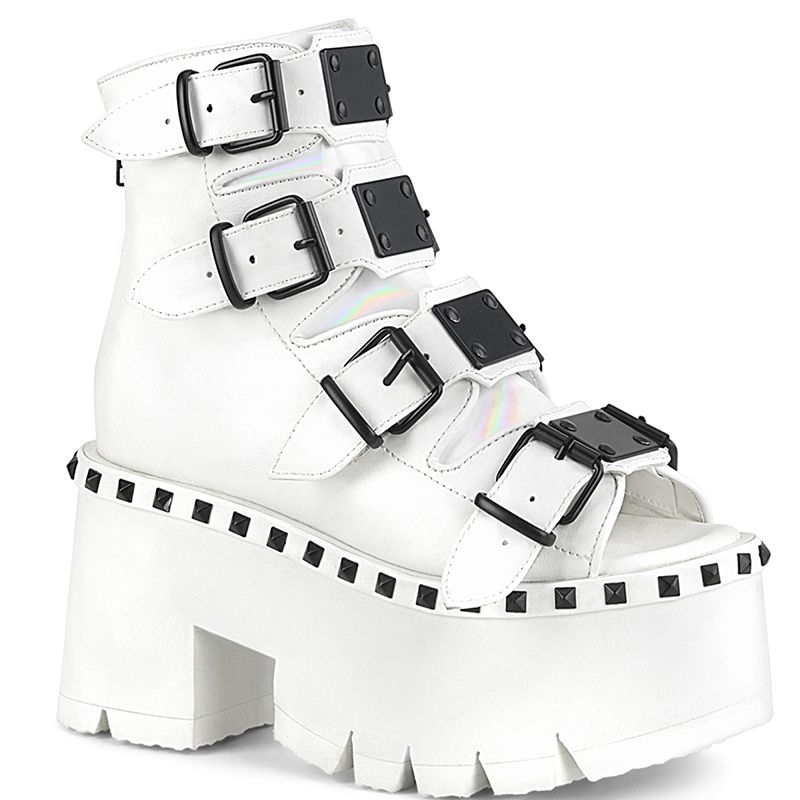 Sandales steampunk blanches pour femmes