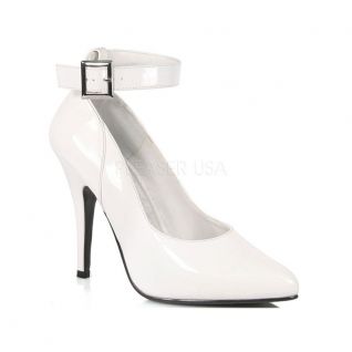 Escarpin sexy coloris blanc vernis talon haut