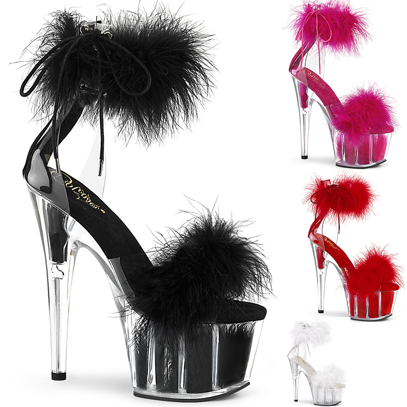 Sandale d'intérieur à froufrou talon haut - Pointure : 42 - Couleur : Noir - Fabulicious - Modalova