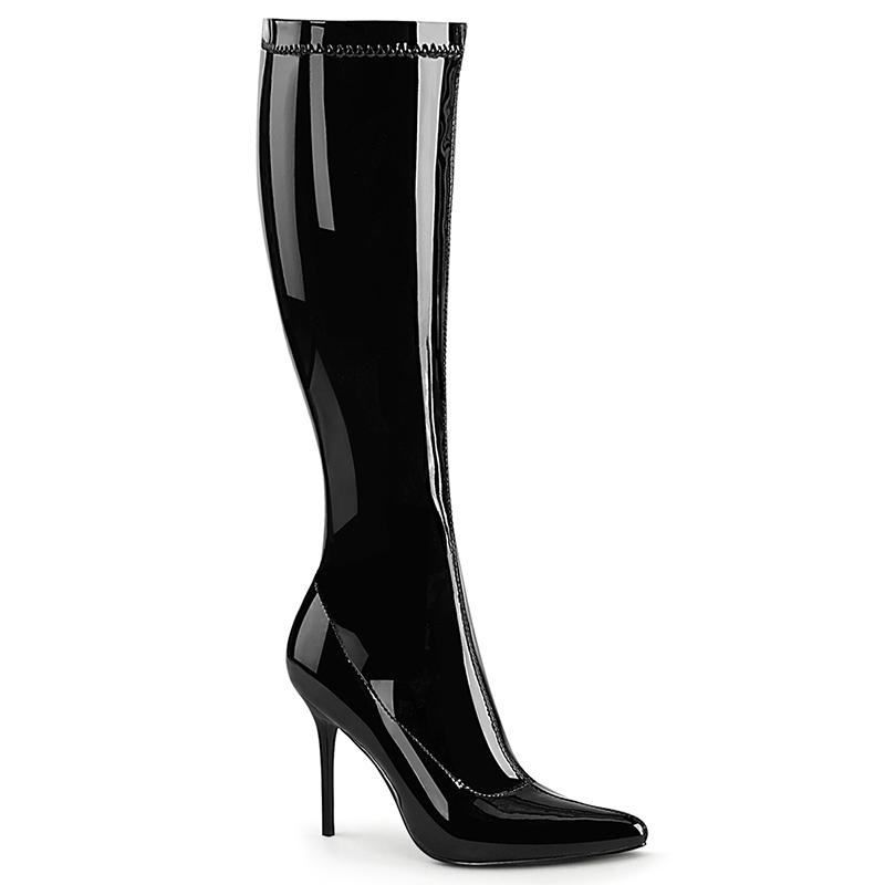 Botte noire vernie bout pointu - Pointure : 46 - Pleaser - Modalova