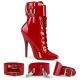 Bottines rouges vernies hauts talons