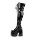 Cuissardes noires vernis goth