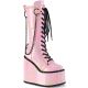 Botte gothique rose vernis pour femme