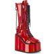 Botte gothique rouge vernis pour femme