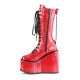 Botte punk rouge vernis compensée