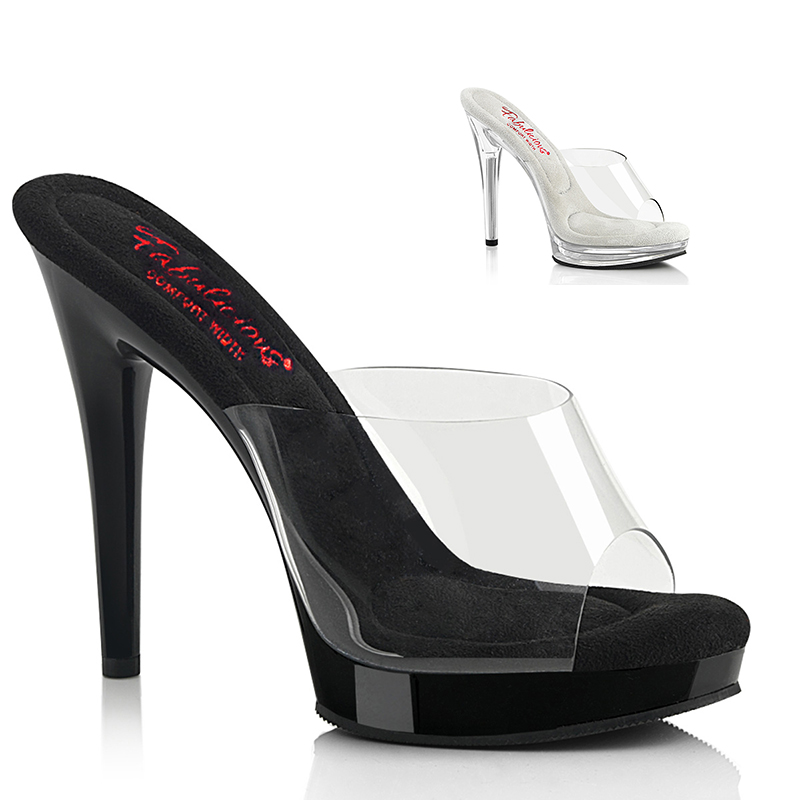 Chaussures transparentes mule talon - Pointure : 41 - Couleur : Semelle noire dessus transparent - Fabulicious - Modalova