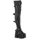 Bottes gothiques Demonia Cult Camel-305 noires à plateforme,
