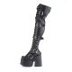Bottes gothiques Demonia Cult Camel-305 noires à plateforme,