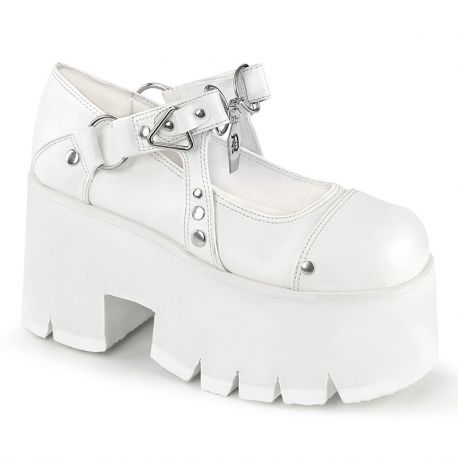 Ballerines Chunky cuir blanc