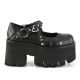 Ballerines Chunky filles cuir noir