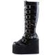 Bottes gothiques femme Demonia Cult Swing-815 noires à plateforme haute et multiples boucles, disponibles en plusieurs coloris