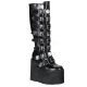 Bottes gothiques femme Demonia Cult Swing-815 noires à plateforme haute et multiples boucles, disponibles en plusieurs coloris