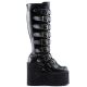 Bottes gothiques femme Demonia Cult Swing-815 noires à plateforme haute et multiples boucles, disponibles en plusieurs coloris