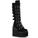 Bottes gothiques femme Demonia Cult Swing-815 noires à plateforme haute et multiples boucles, disponibles en plusieurs coloris