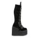 Bottes gothiques femme Demonia Cult Swing-815 noires à plateforme haute et multiples boucles, disponibles en plusieurs coloris
