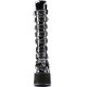 Bottes gothiques femme Demonia Cult Swing-815 noires à plateforme haute et multiples boucles, disponibles en plusieurs coloris