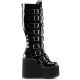 Bottes gothiques femme Demonia Cult Swing-815 noires à plateforme haute et multiples boucles, disponibles en plusieurs coloris