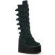 Bottes gothiques femme Demonia Cult Swing-815 noires à plateforme haute et multiples boucles, disponibles en plusieurs coloris