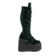 Bottes gothiques femme Demonia Cult Swing-815 noires à plateforme haute et multiples boucles, disponibles en plusieurs coloris